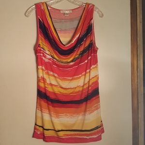 August Silk Draped Neck Sleeveless Top